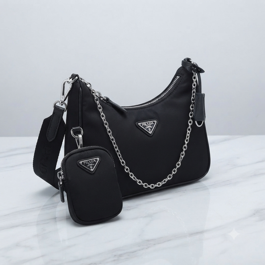 Maison IX | Re-Edition Nylon Crossbody Bag - Black
