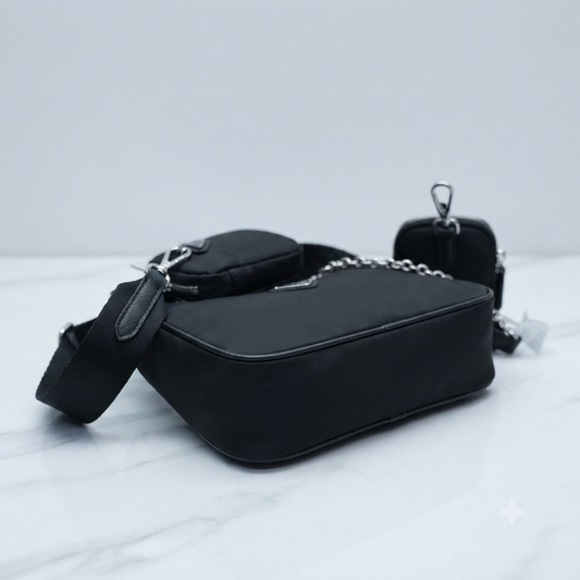 Maison IX | Re-Edition Nylon Crossbody Bag - Black