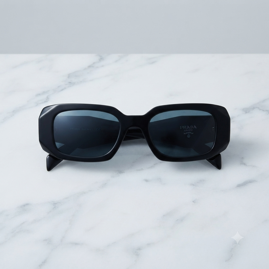 Maison IX | Geometric Signature Sunglasses - Black Acetate