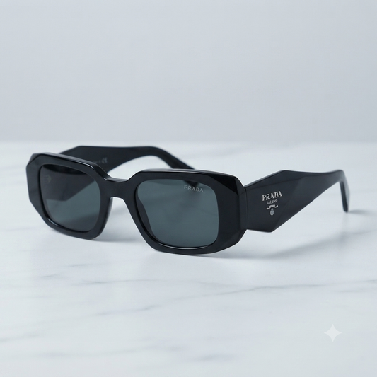Maison IX | Geometric Signature Sunglasses - Black Acetate